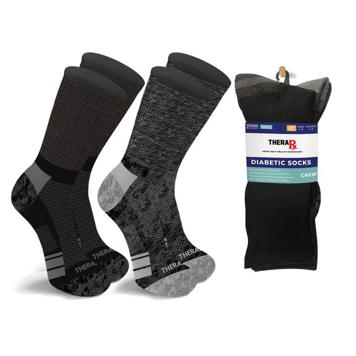 Extreme Fit Wholesale - Wholesale Socks - Unisex - 2-Paris: Non-Binding Loose Fit Cotton Diabetic Crew Socks