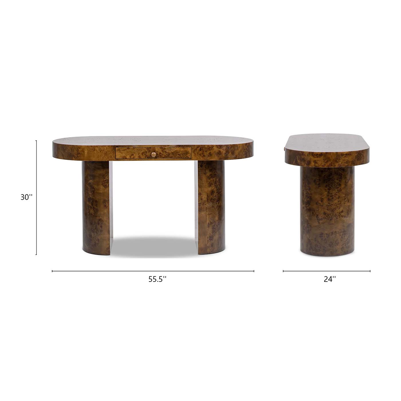 Jennifer Taylor Home - Wholesale Side Table - 55.5" Single Drawer Oval Computer Desk14