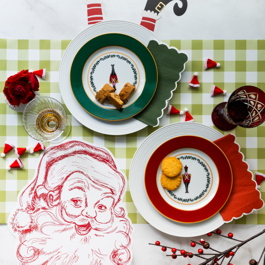 Gatherings by Curated Paperie - Vendita all'ingrosso Tovaglia/runner monouso - Runner da tavola in carta a quadretti oliva3