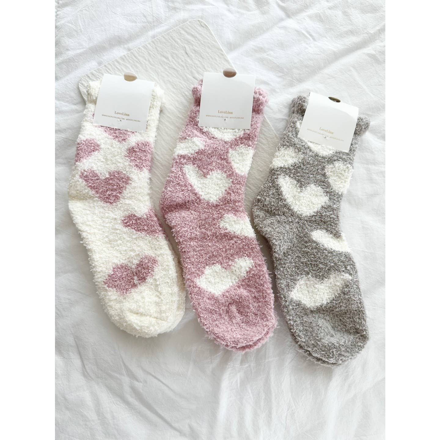 Assortiment Chaussettes douces à cœurs pour femmes - JUNI en vente sur Faire