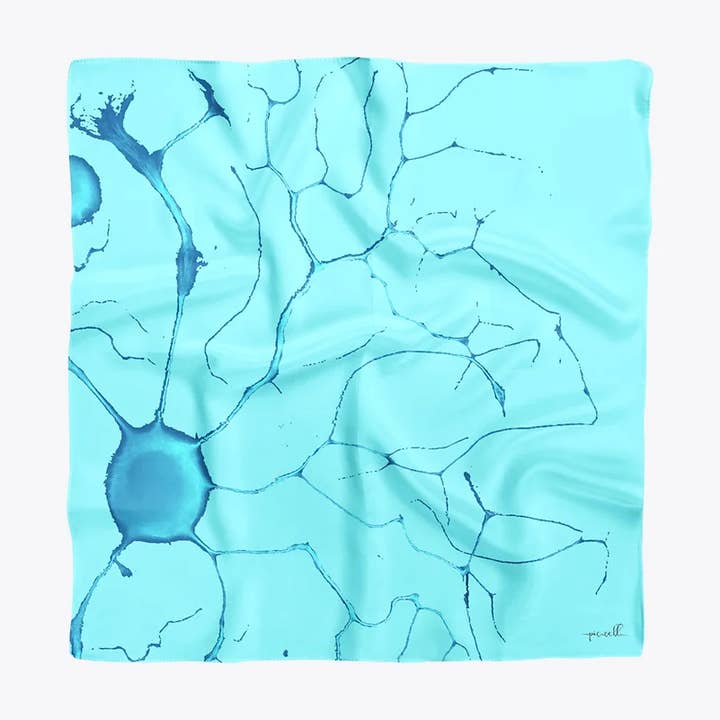 FOULARD_NEURON-BLUE_S (60x60cm) för wholesale av pic.cell