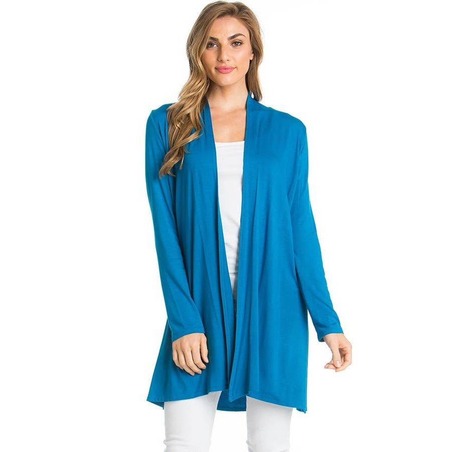 Azules Clothing - Venta al por mayor Cárdigan - Mujer - Cárdigan drapeado de manga larga con parte delantera abierta31