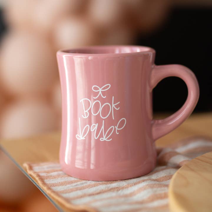 Chalkfulloflove - Vendita all'ingrosso Tazza - Tazza Book Babe rosa lucida da 300 ml con design moderno2