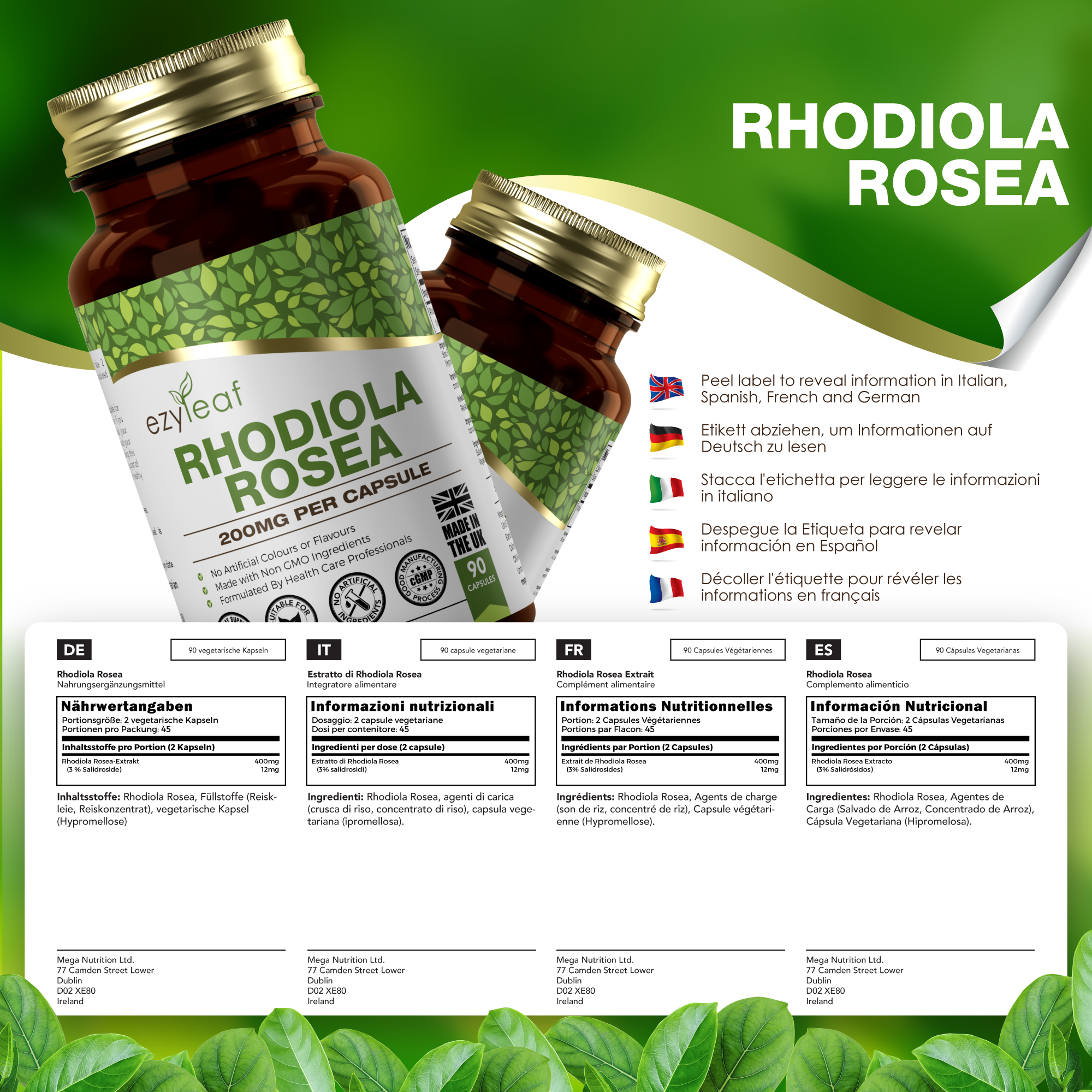 Focus Supplements – wholesale Oral supplement/vitamin – Rhodiola Rosea 200mg 90 Capsules2