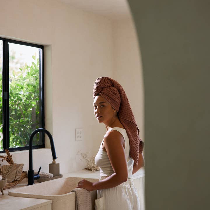 Geometry - Vendita all'ingrosso Asciugamani da bagno - Asciugamano da bagno Dusty Rose Waffle1