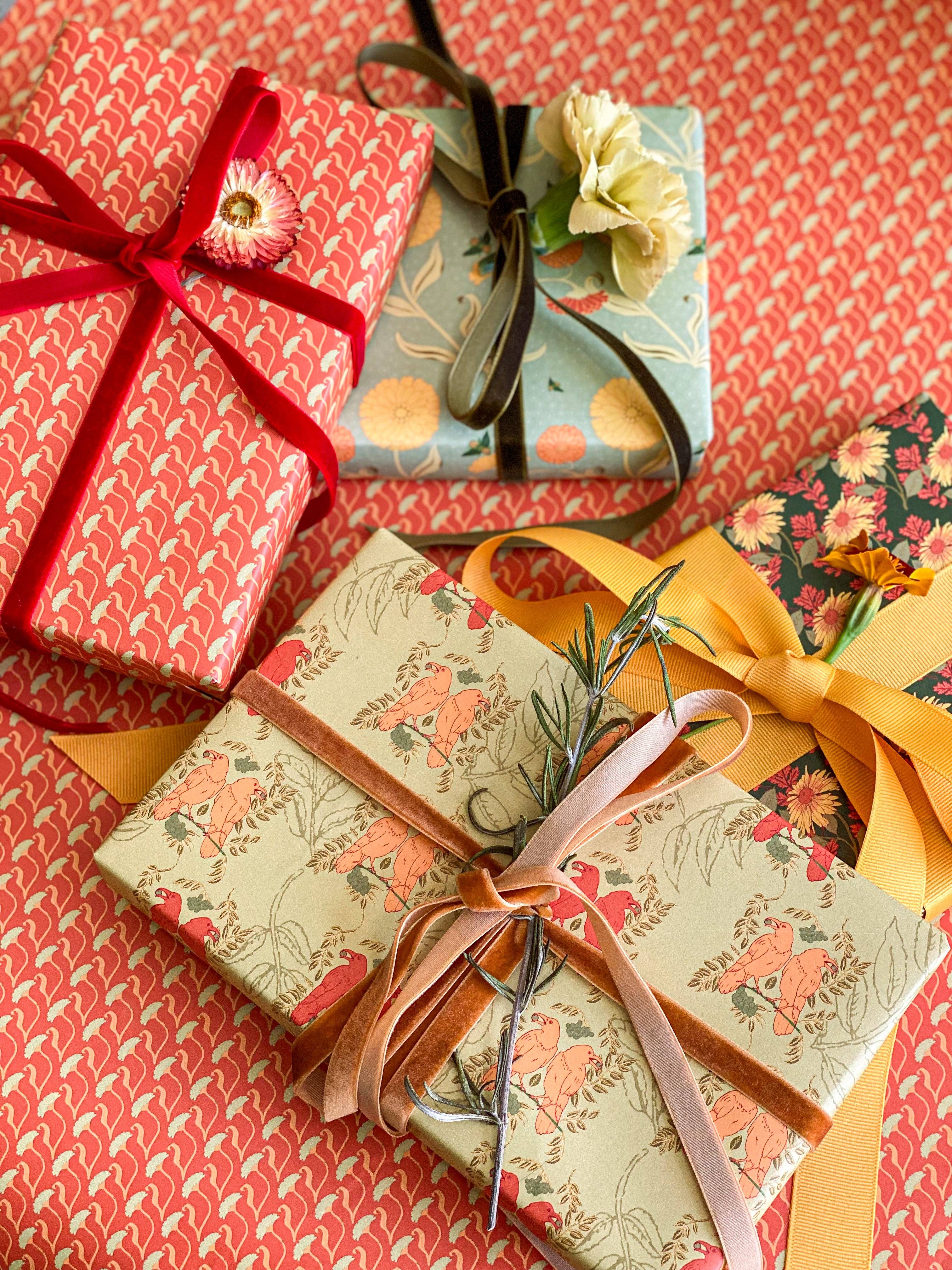 re:mused studio - Wholesale Flat Wrap - Calendula Gift Wrap Sheet-Double Sided8