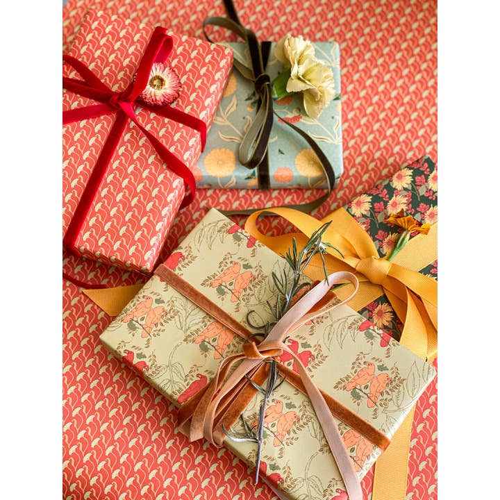 re:mused studio - Wholesale Flat Wrap - Calendula Gift Wrap Sheet-Double Sided8