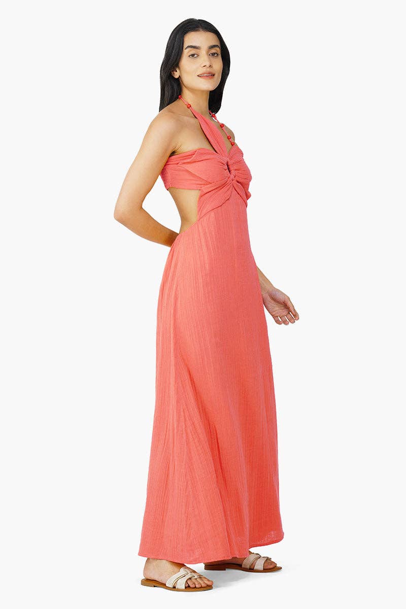 America & Beyond - Wholesale Dress - Women's - Set of 6 Nash Coral Flora Solid Dress (S,M,L)2