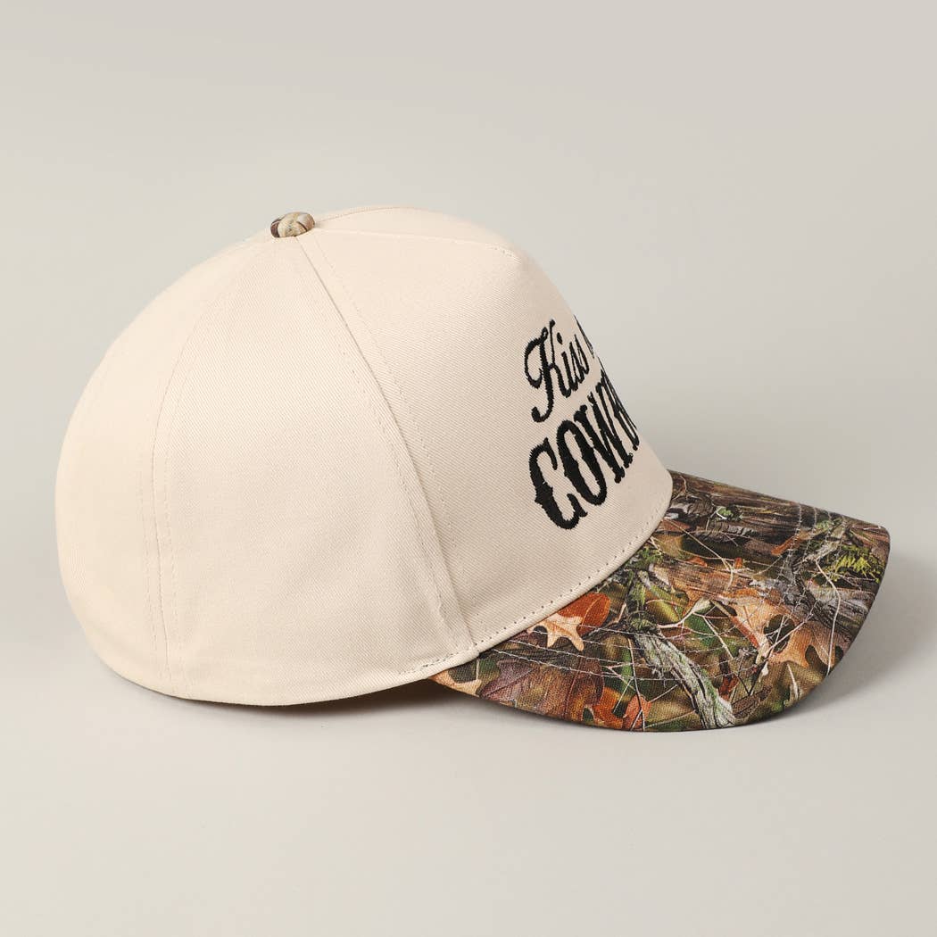 Fashion City - Wholesale Baseball Cap - Unisex - Kiss Me Cowboy Embroidery Two-Tone Cap6