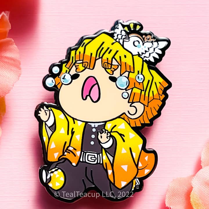 TealTeacup - Wholesale Lapel pin/button - Zenitsu Running Pin0