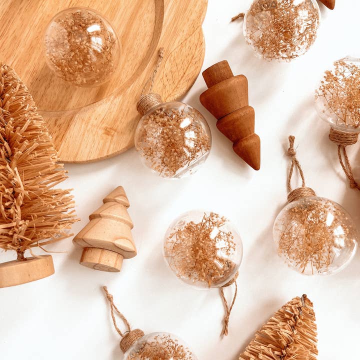 Meraki The Studio Co. - Wholesale Ornament - Dried Floral Ornament Bulb | Boho Christmas Tree Decor2