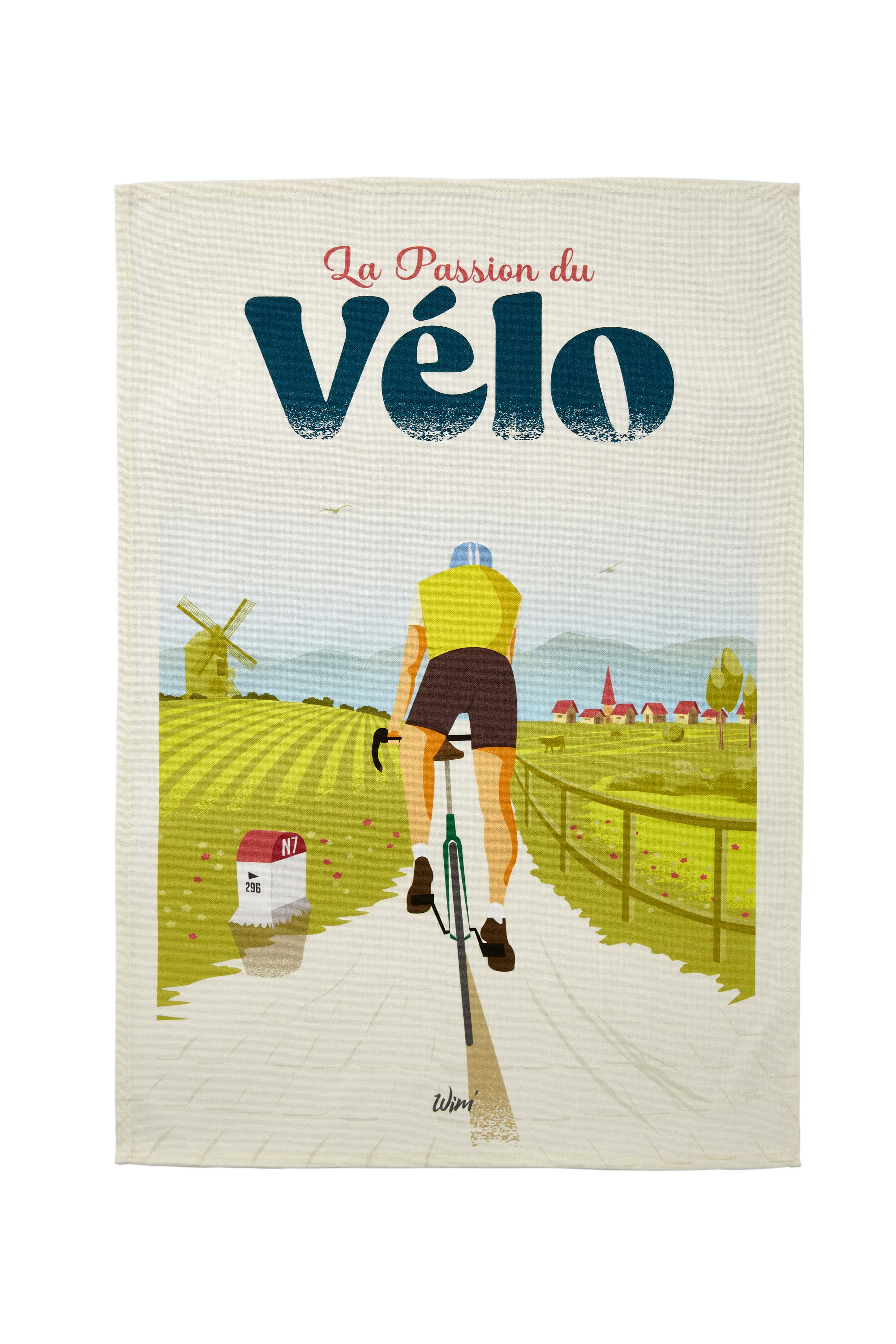 Coucke - Wholesale Tea Towel - WIM' - Passion velo - Printed Tea Towel 50x75 in cotton1