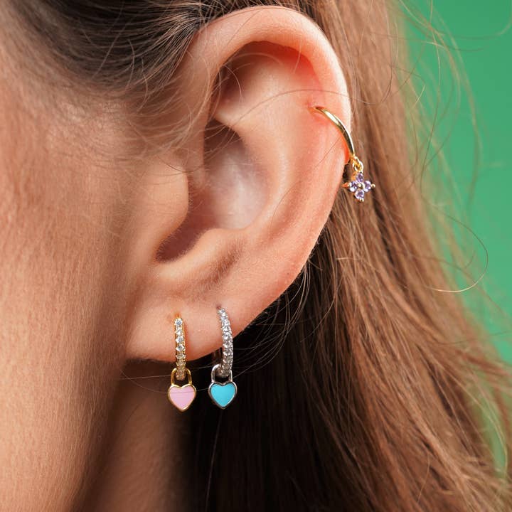 heart Earrings - rose hoops for wholesale by Diat