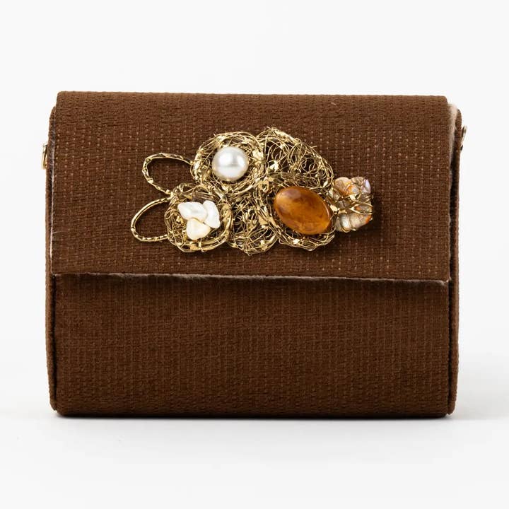 Bolso Rígido Mini Treasure Piedras Marrón para venta al por mayor de ACUS