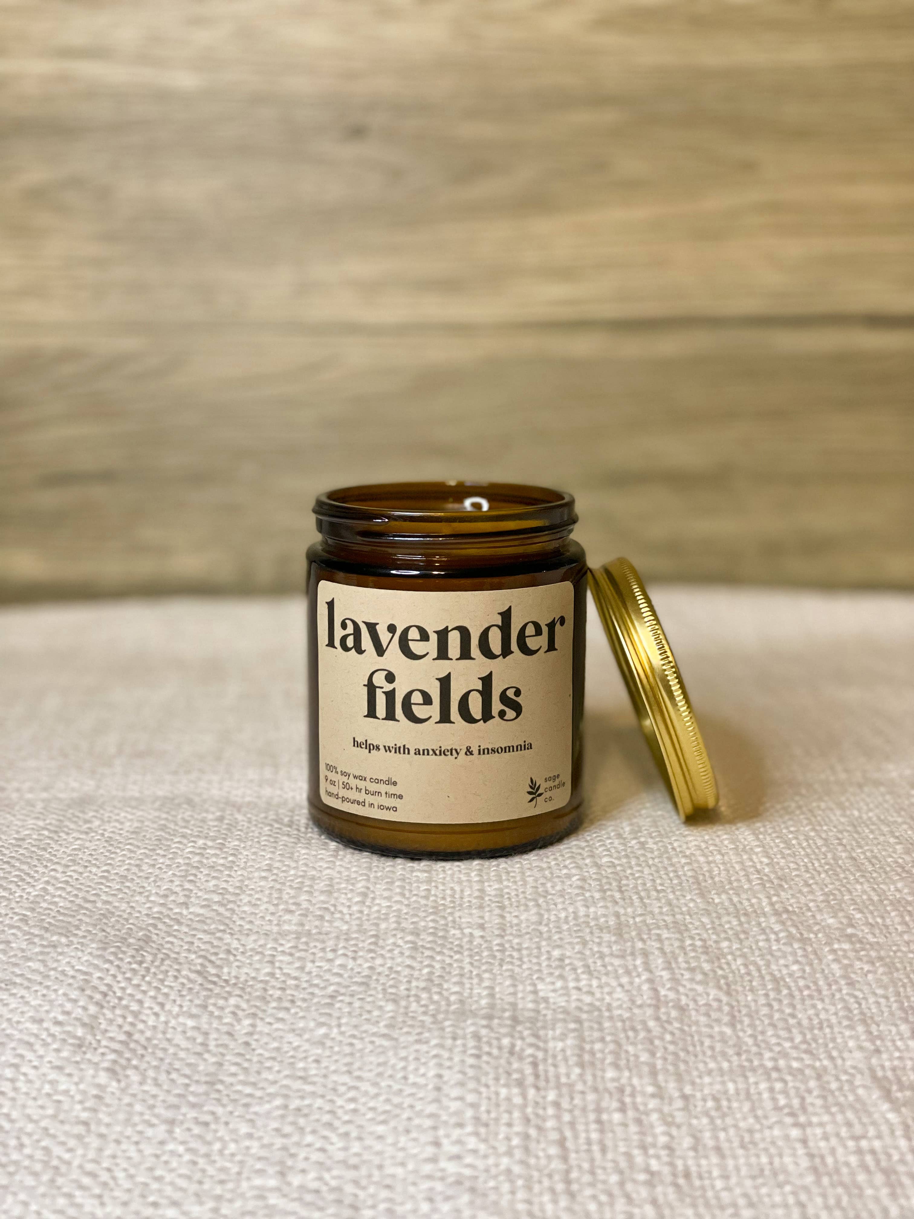 Sage Candle Co. - Vente Bougie en bocal - Lavender Fields - Bougie d'aromathérapie 100 % cire de soja2