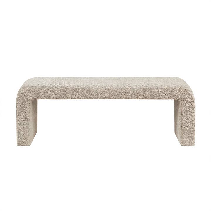 Olliix - Wholesale Bench - 52"W Boucle Waterfall Bench, Beige *