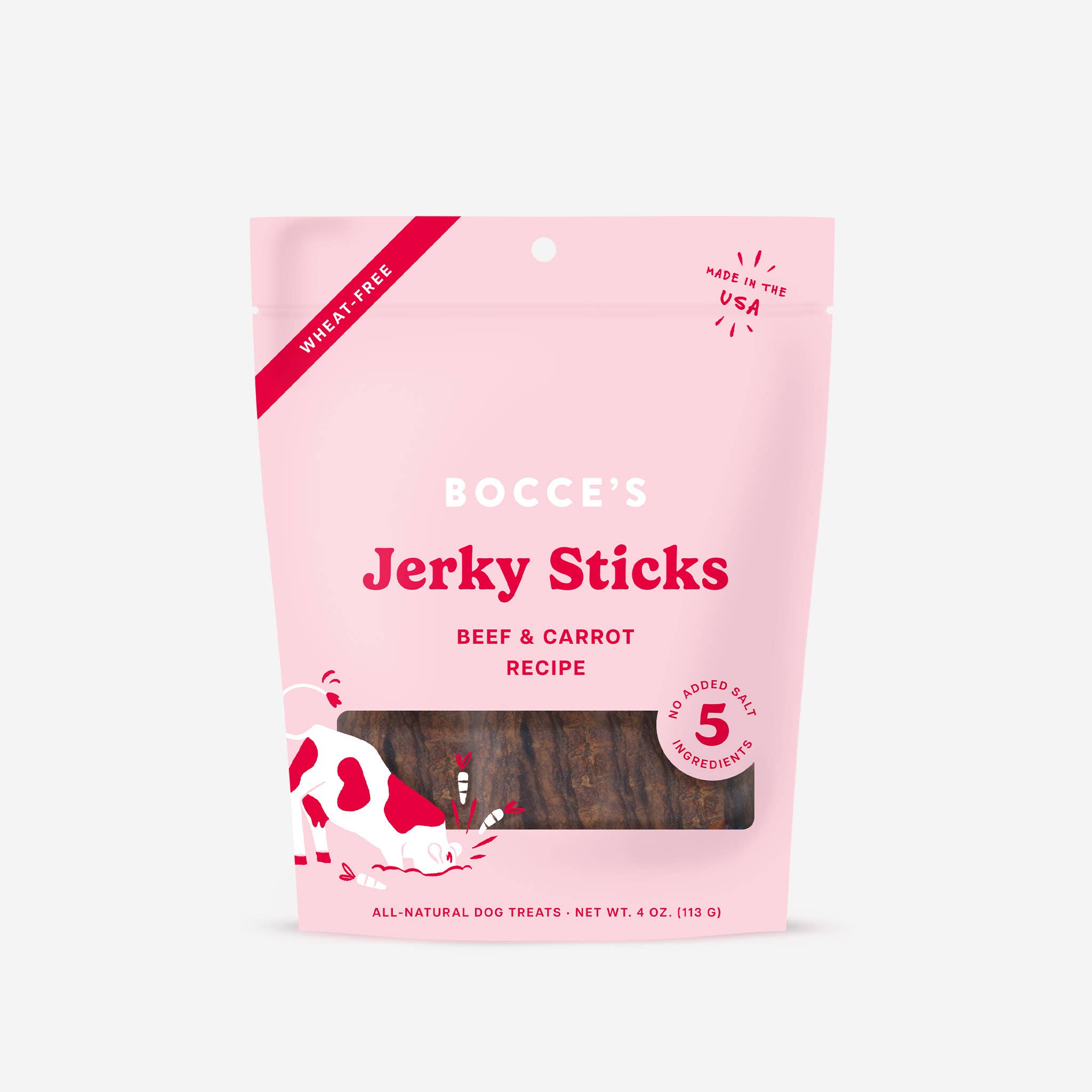 Bocce's Bakery - Wholesale Pet Treats - Dog - Grazers Beef & Carrot Jerky Sticks