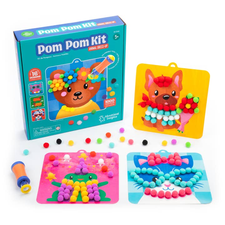 Pom Pom Animal Dress Up Craft Kit for wholesale by Learning Resources