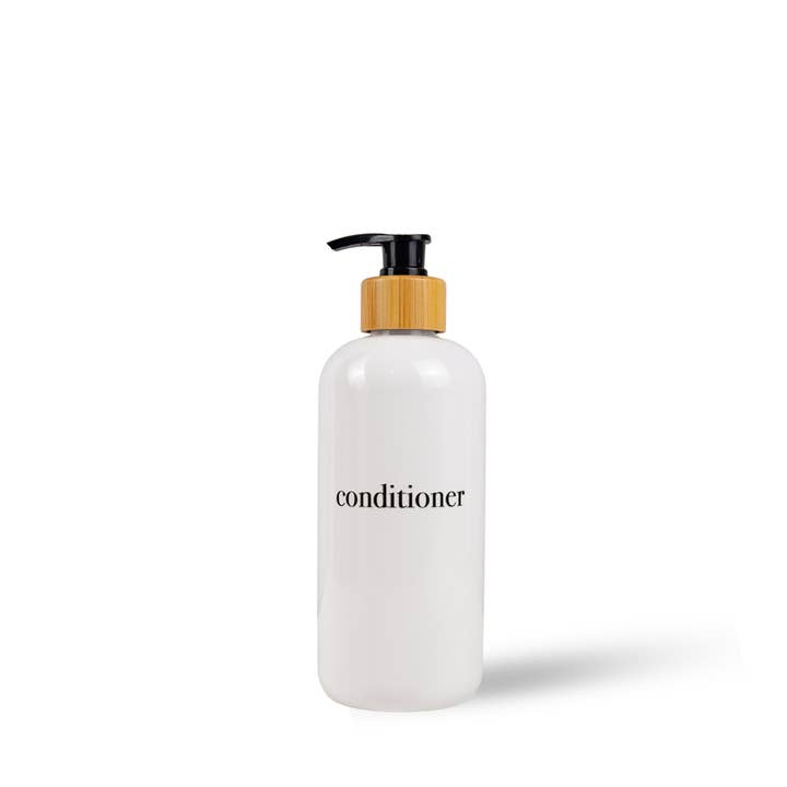 Joie Designs Co. | Refillable Bottles - Wholesale Soap Dispenser - Shampoo & Conditioner Bottle Sets - Refillable | White Dispensers | Bamboo or Plastic Tops12