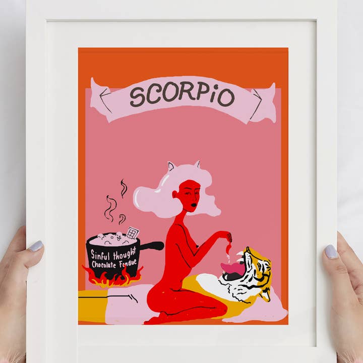 Scorpio Zodiac Sign Art Print for wholesale by Mars and moi