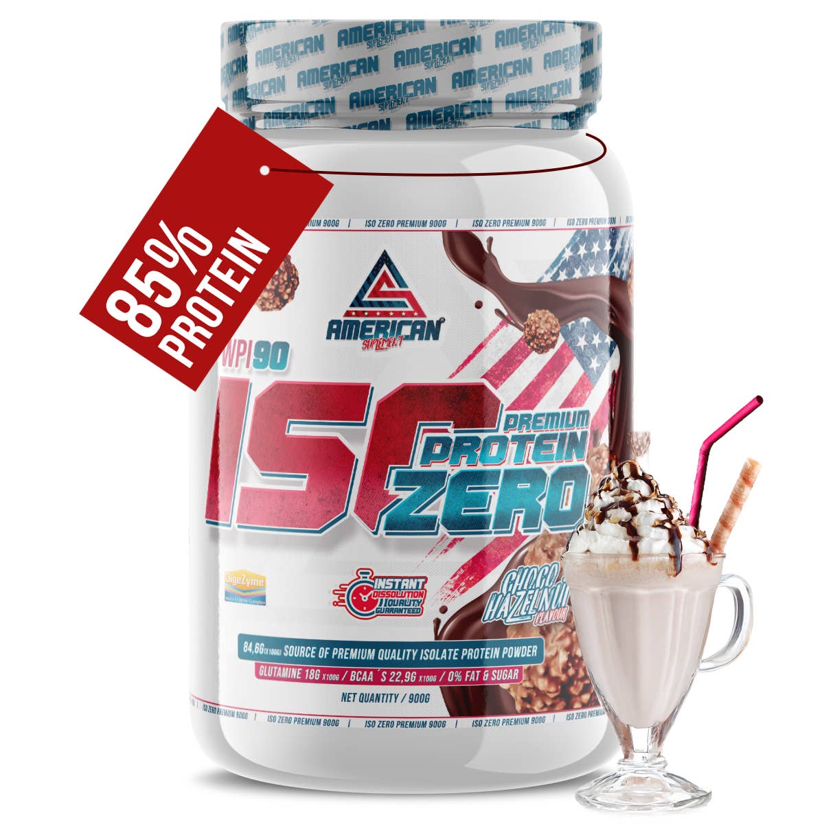 AMERICAN SUPLEMENT S.L. - Vendita all'ingrosso Proteine/superfood in polvere - American Suplemento | Premium IsoZero WPI90 2 kg/900gr24