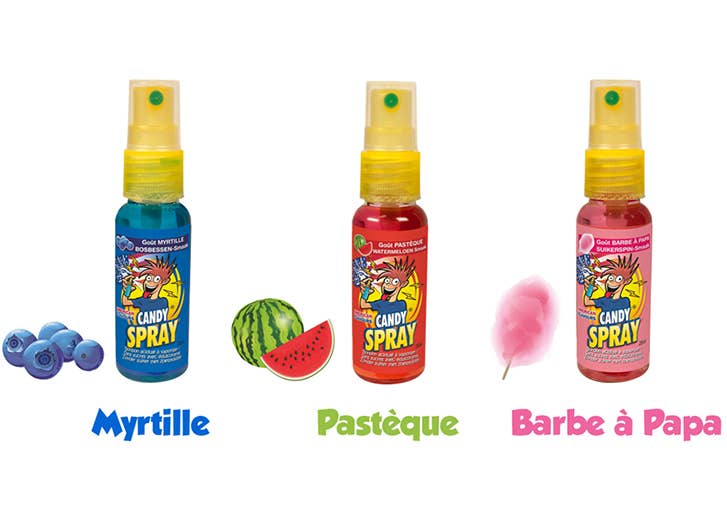 123bonbon - Wholesale Hard Candy - CANDY SPRAY 3 - Blueberry, Watermelon, Cotton candy1