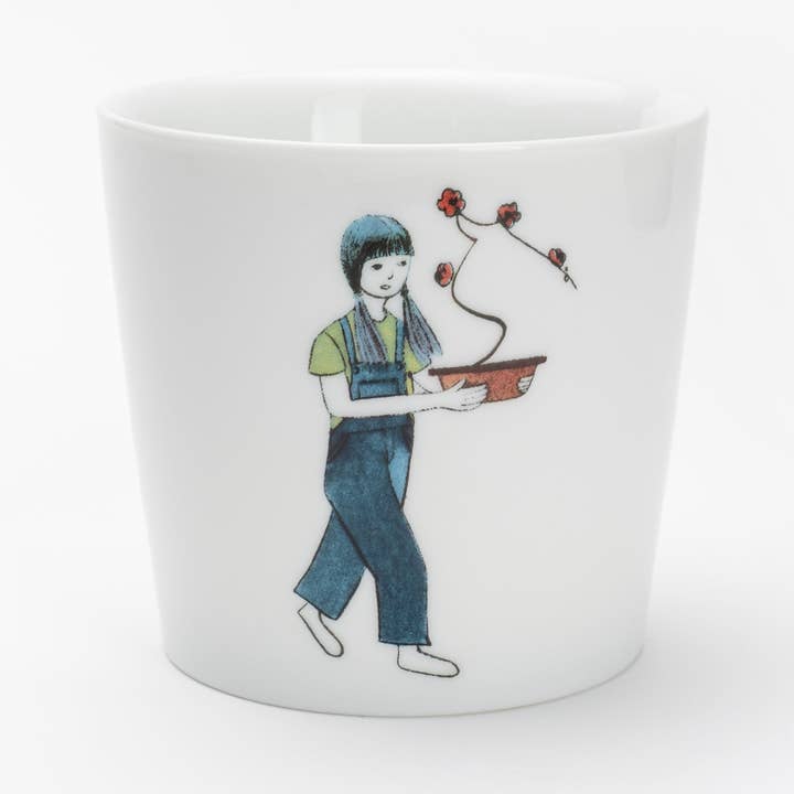 SOLO COLOURED CUP - GIRL WITH PLUM (Bonsai Girl) for wholesale by lilibo