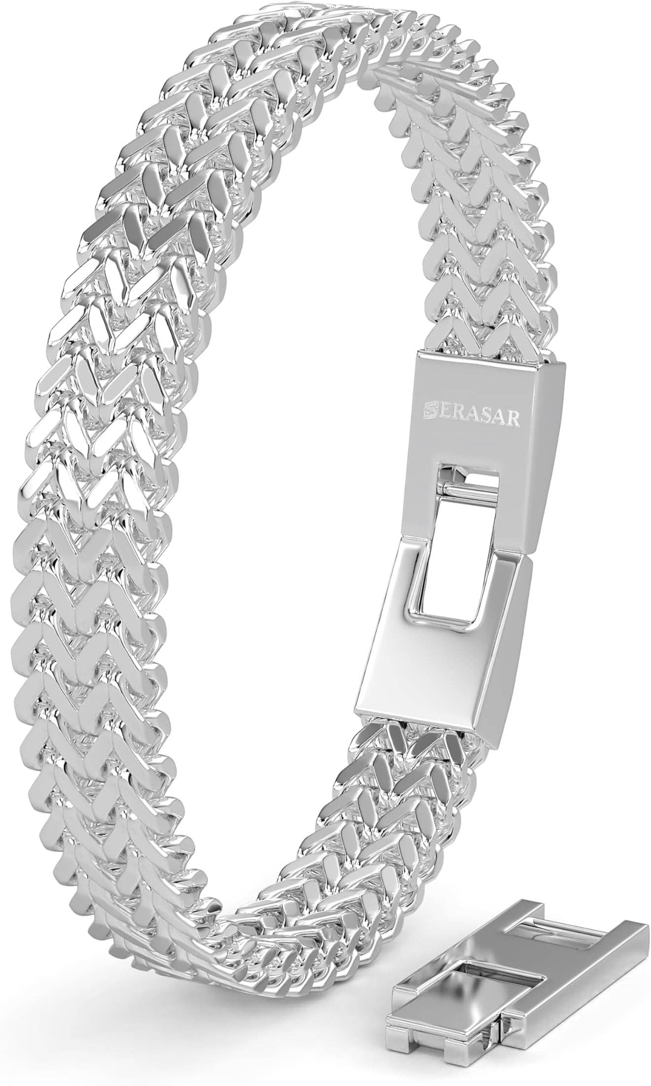 SERASAR - Vente Bracelets maillon et chaîne - Bracelet en acier inoxydable tressé « Franco »6