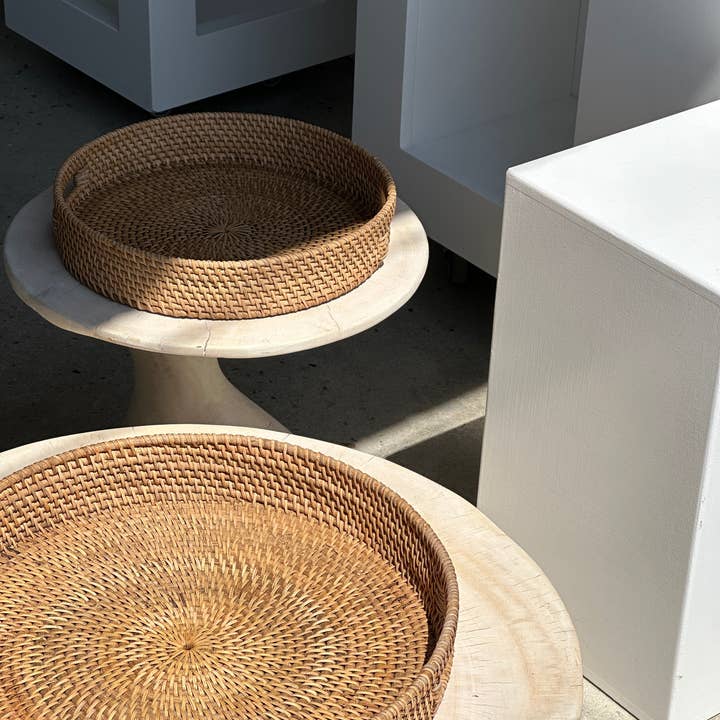 Office Objets - Wholesale Basket - Set of three handcrafted Indonesian wicker baskets in natural rattan (caramel)68