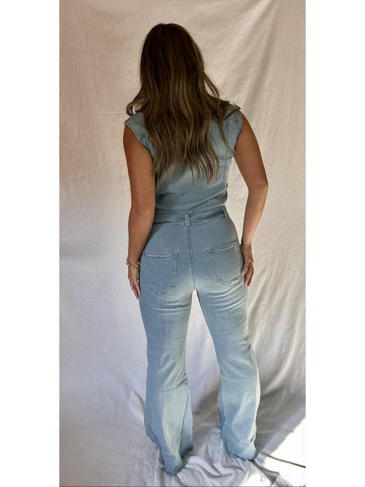 Blue Sleeveless Romper for wholesale on Faire1