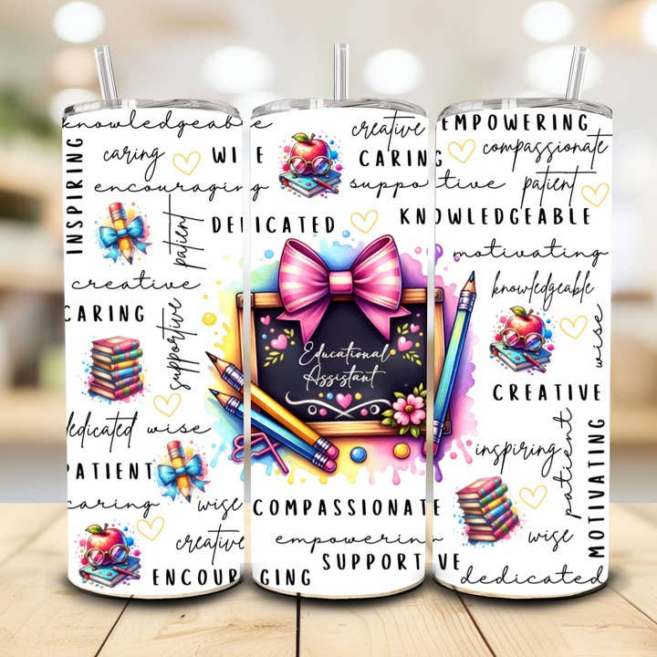 Educational Assistant Tumbler, 20 oz. Stainless Steel for wholesale by Stencil Art Canada