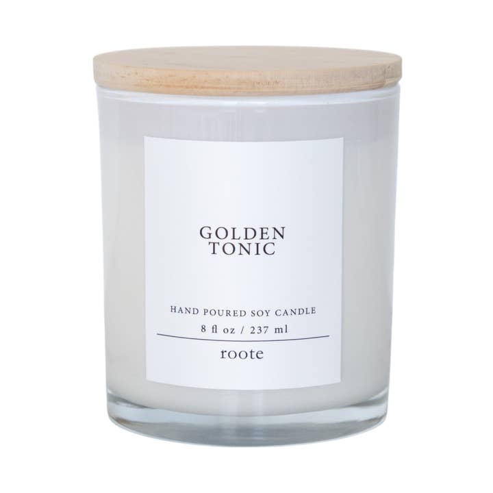 Candela di soia al tonico dorato per la vendita all'ingrosso da parte di roote