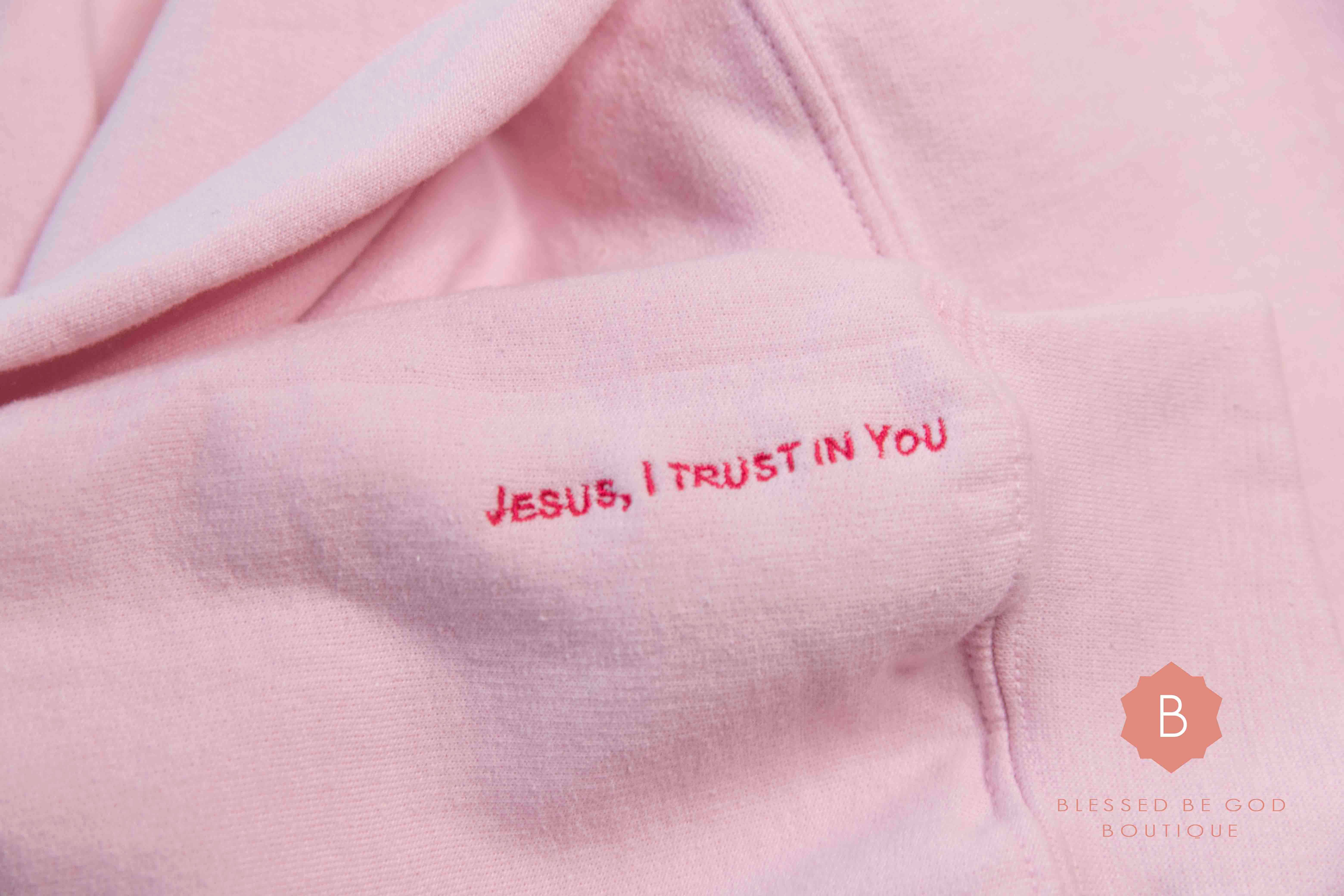 Blessed Be God Boutique - Wholesale Sweatshirt - Women's - Jesus I Trust In You Sweatshirt, Pink2