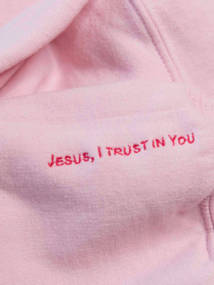 Blessed Be God Boutique - Wholesale Sweatshirt - Women's - Jesus I Trust In You Sweatshirt, Pink2