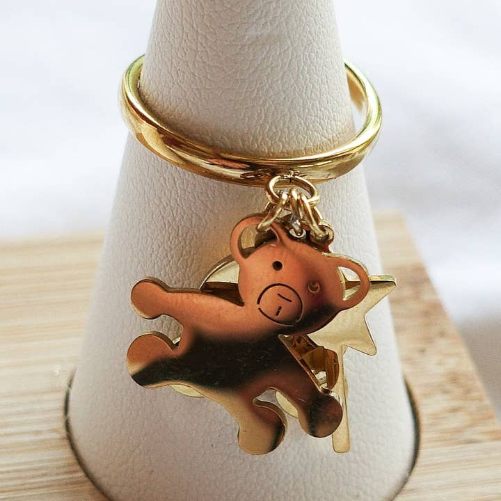 PADDINGTON ~ Anhänger Edelstahl verstellbarer Ring für den Großhandel von Daemon srls