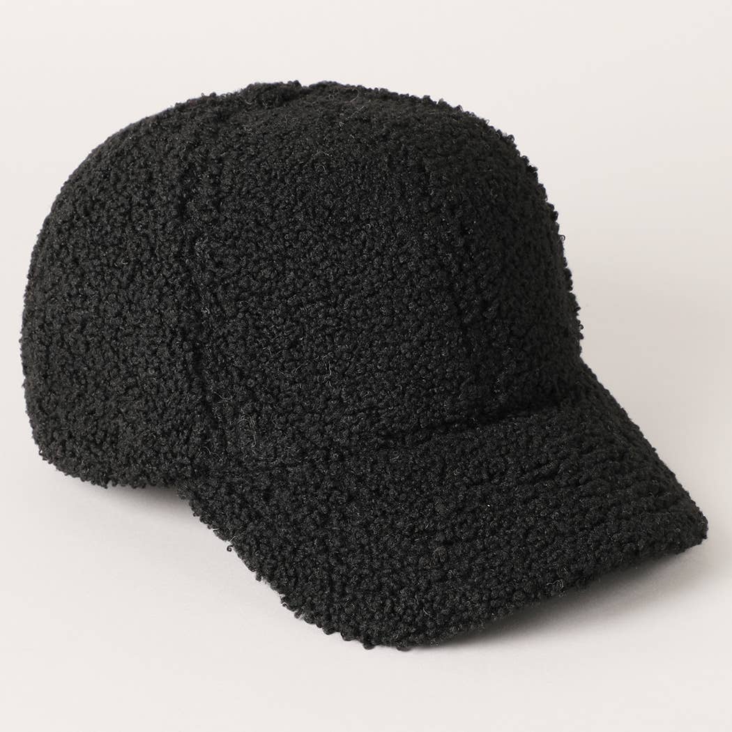 Fashion City - Wholesale Baseball Cap - Women's - Solid Colored Faux Sherpa Baseball Cap1