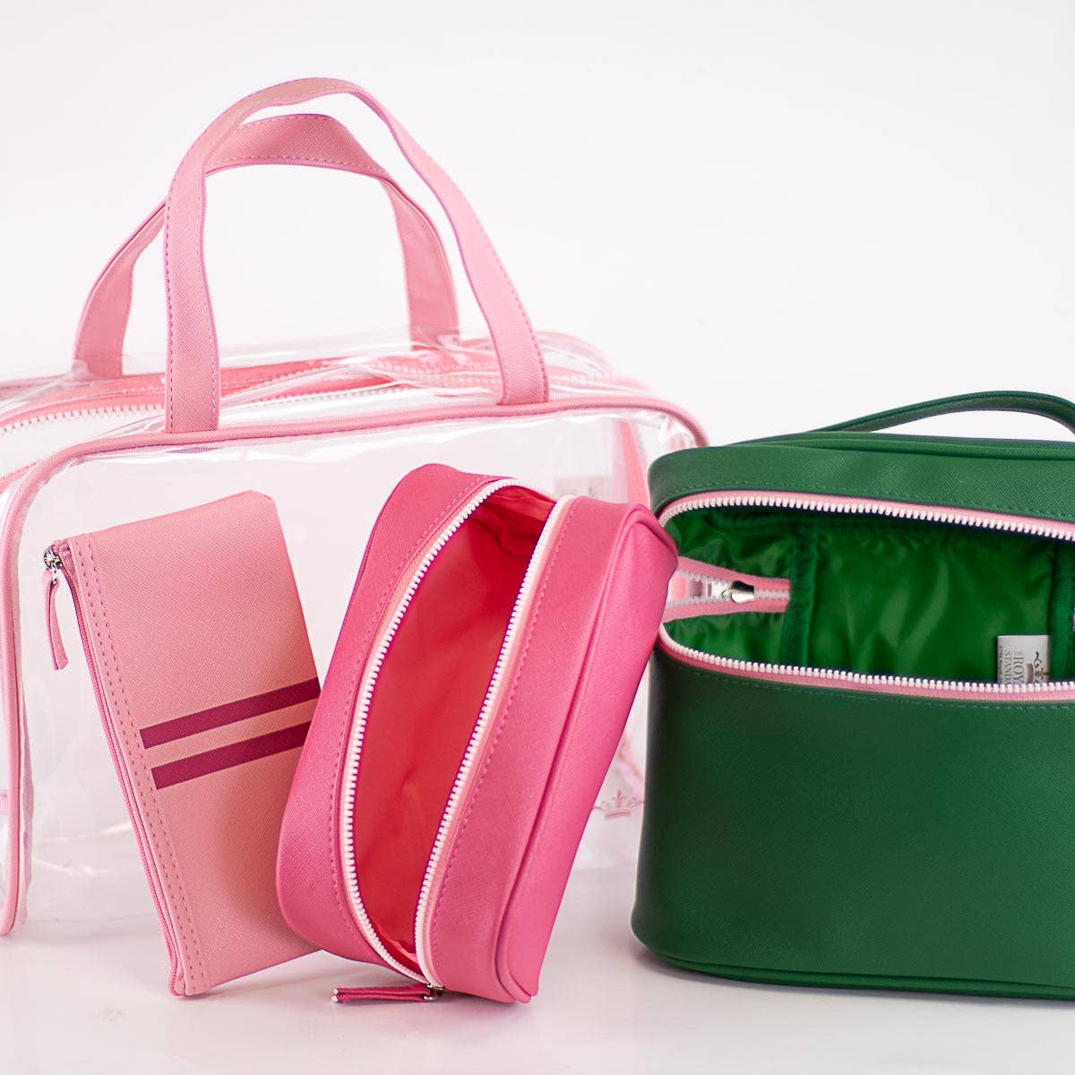 The Royal Standard - Wholesale Travel Set - Livie Travel Gift Set   Pink/Kelly   12x8x4.52