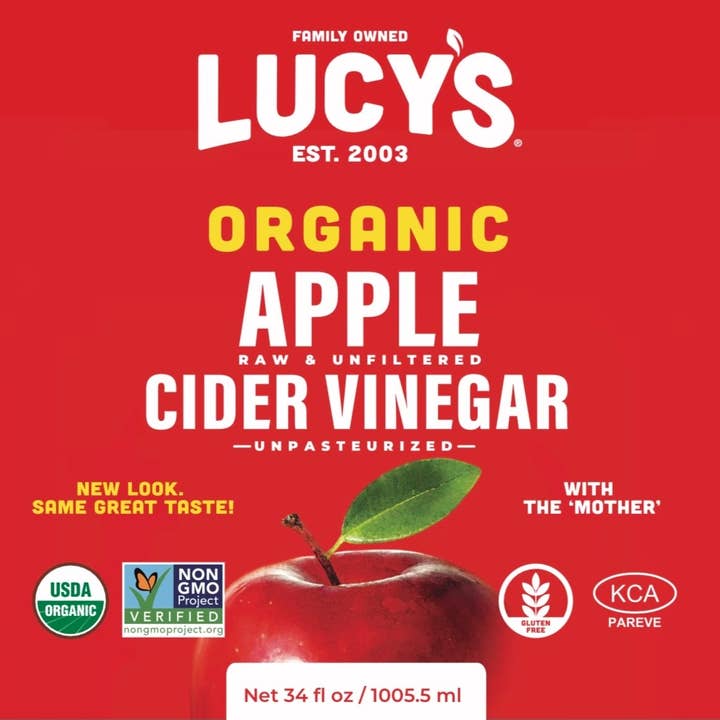Lucy's - Wholesale Apple Cider - Lucy's Family Owned - Organic Apple Cider Vinegar 34oz.6
