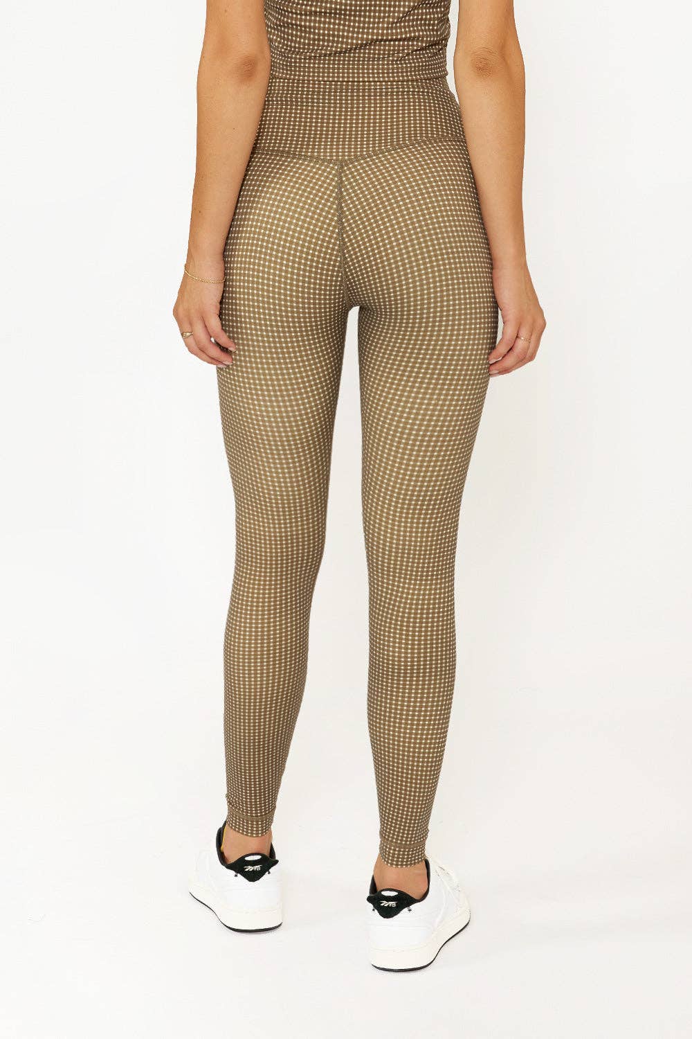 Olive Gingham Aria 7/8 Legging Olijf Gingham voor groothandel op Faire3