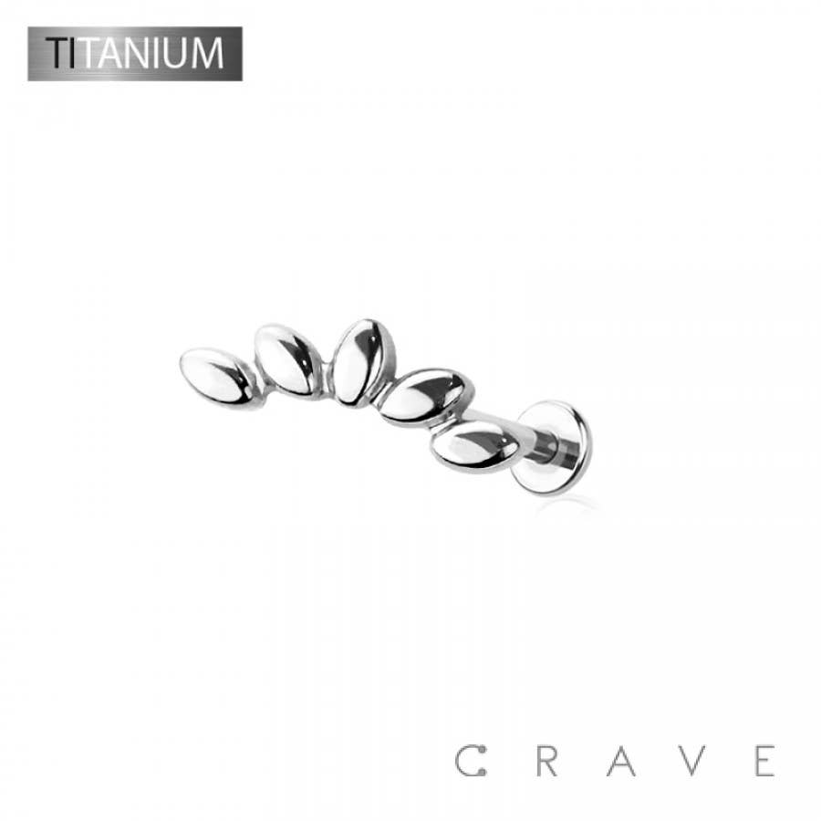 CRAVE - Wholesale Stud/Post Earrings - IMPLANT GRADE SOLID TITANIUM FAN ARCH PUSH IN TOP LABRET0