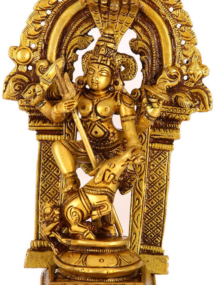 Goddess Durga Killing Mahishasura |Brass Sculpture for wholesale by Exotic India Art