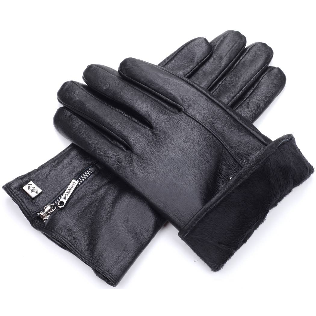 Mio Marino - Wholesale Gloves - Men's - Half Zipper Leather Gloves6