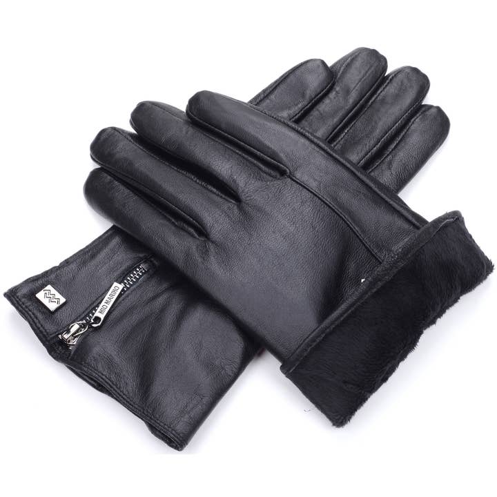 Mio Marino - Wholesale Gloves - Men's - Half Zipper Leather Gloves6
