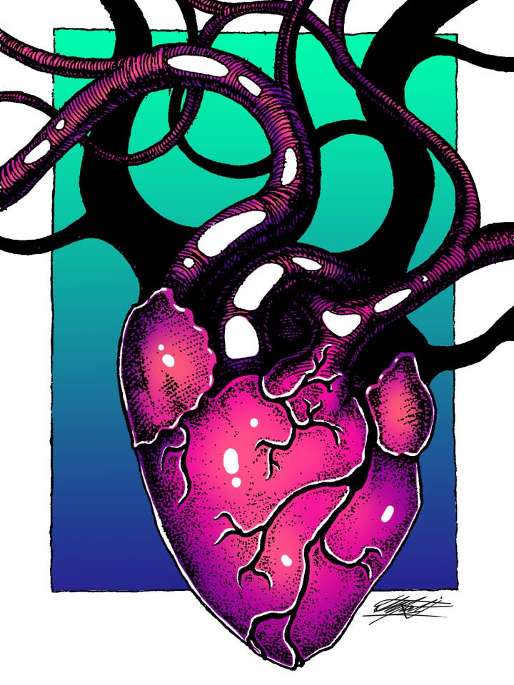 Adesivo fustellato in vinile impermeabile, 12,7 cm, motivo: cuore maturo per la vendita all'ingrosso da parte di Indi Martin Art