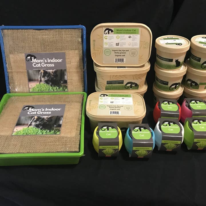 Cat Grass Deluxe Combo pack for wholesale by Mom’s Indoor Cat