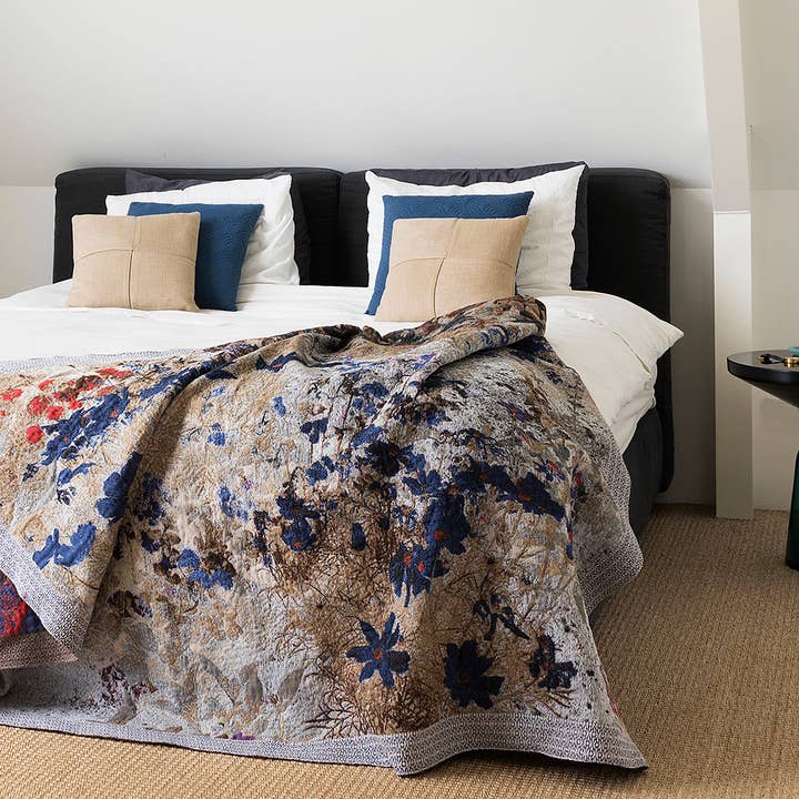 Plaid Prosperity en laine d’alpaga et coton biologique pour la vente par Woven Wonders