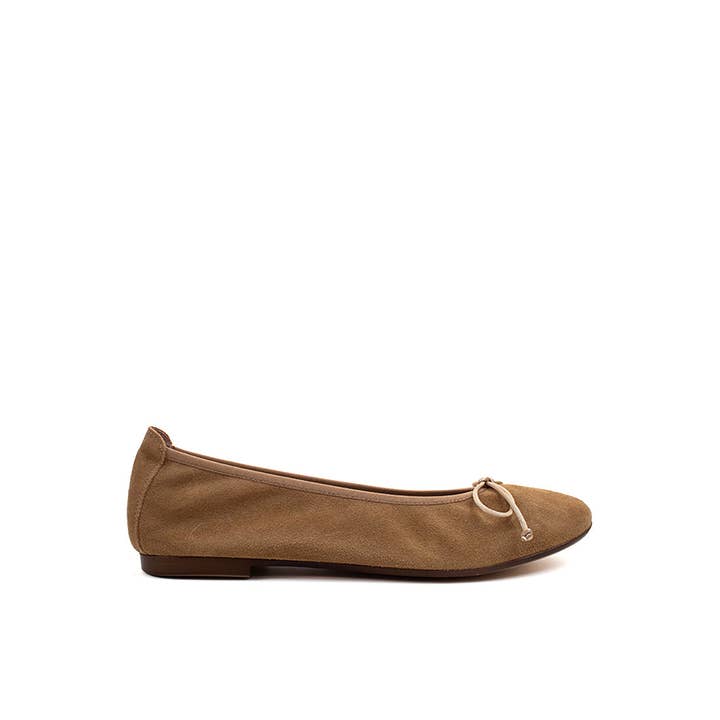 Menina Step - Wholesale Flats - Women's - Sofia Elastic Camel. Made in Spain. BP391