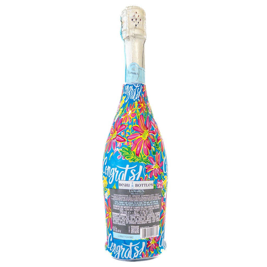 Beau Bottles - Wholesale Wine Gift Bag - Beau Bottles Preppy Congrats - Prosecco Collection2
