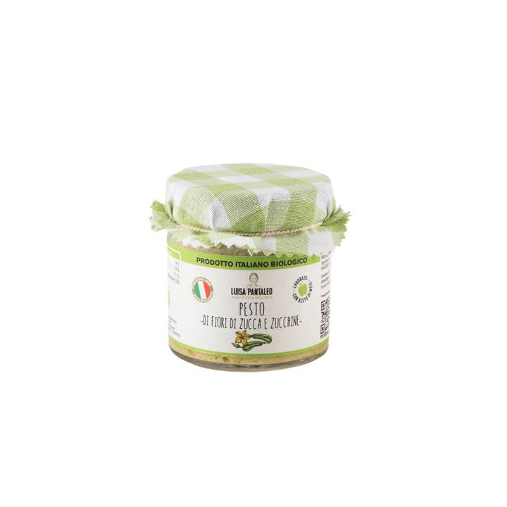 Organic Pumpkin Flower and Zucchini Pesto, made in Italy for wholesale by PANTALEO AGRICOLTURA SOC. AGR. SRL
