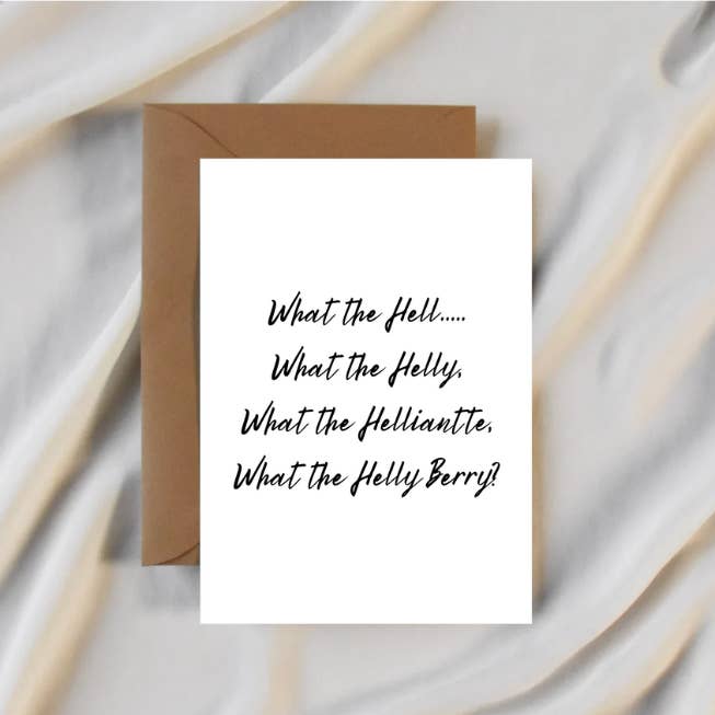 What the hell, What the helly Card for wholesale by Party Collective
